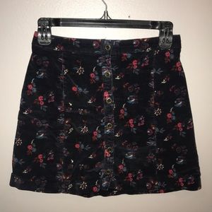00 button front velvet skirt from Hollister